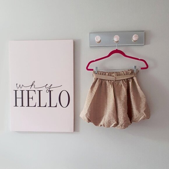 NWT Endless Rose tan brown & metallic thread accent bubble crop top & shorts set - Picture 16 of 16